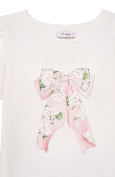 Хлопковая футболка MONNALISA, арт. 71G602, фото 3