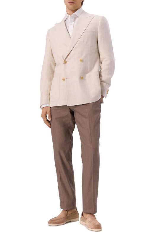 Пиджак изо льна и шерсти Corneliani 25X009-2518258 Кремовый  25X009-2518258 Фото 2
