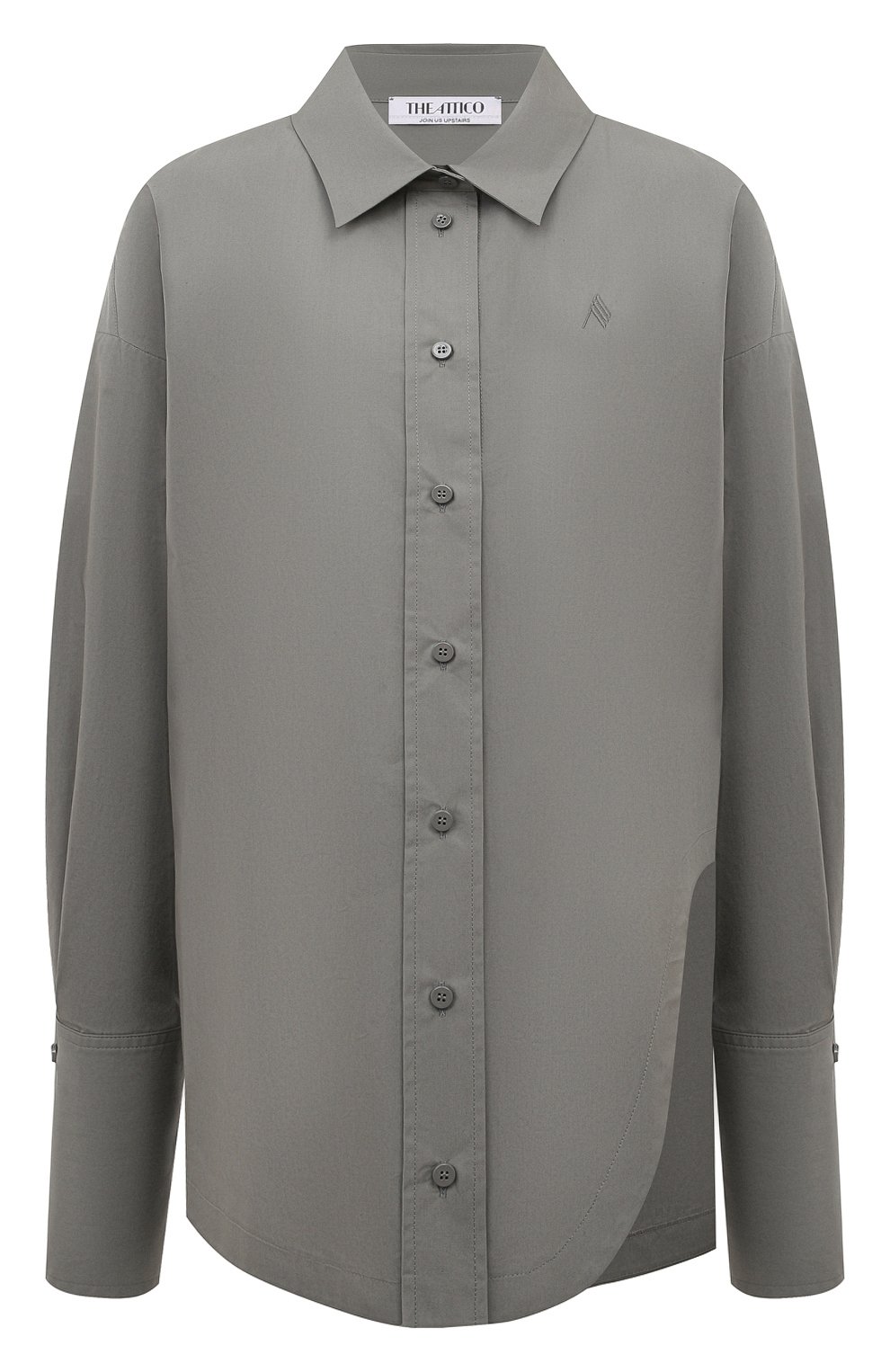 Хлопковая рубашка THE ATTICO серого цвета по цене 58750 руб., арт. 247WCH04, фото 1 Хлопковая рубашка THE ATTICO, арт. 247WCH04, фото 1