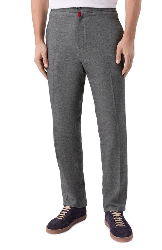 Брюки из хлопка и шерсти Kiton UPLACRK0131H02 Серый  UPLACRK0131H02 Фото 3