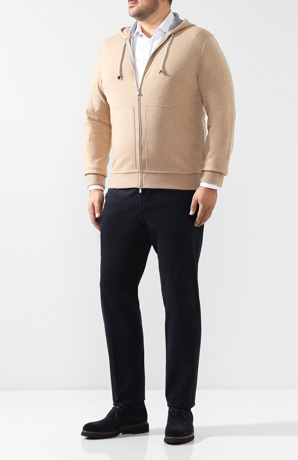 Толстовка из кашемира и хлопка BRUNELLO CUCINELLI бежевого цвета по цене 283500 руб., арт. MTU019069G, фото 2 Толстовка из кашемира и хлопка BRUNELLO CUCINELLI, арт. MTU019069G, фото 2