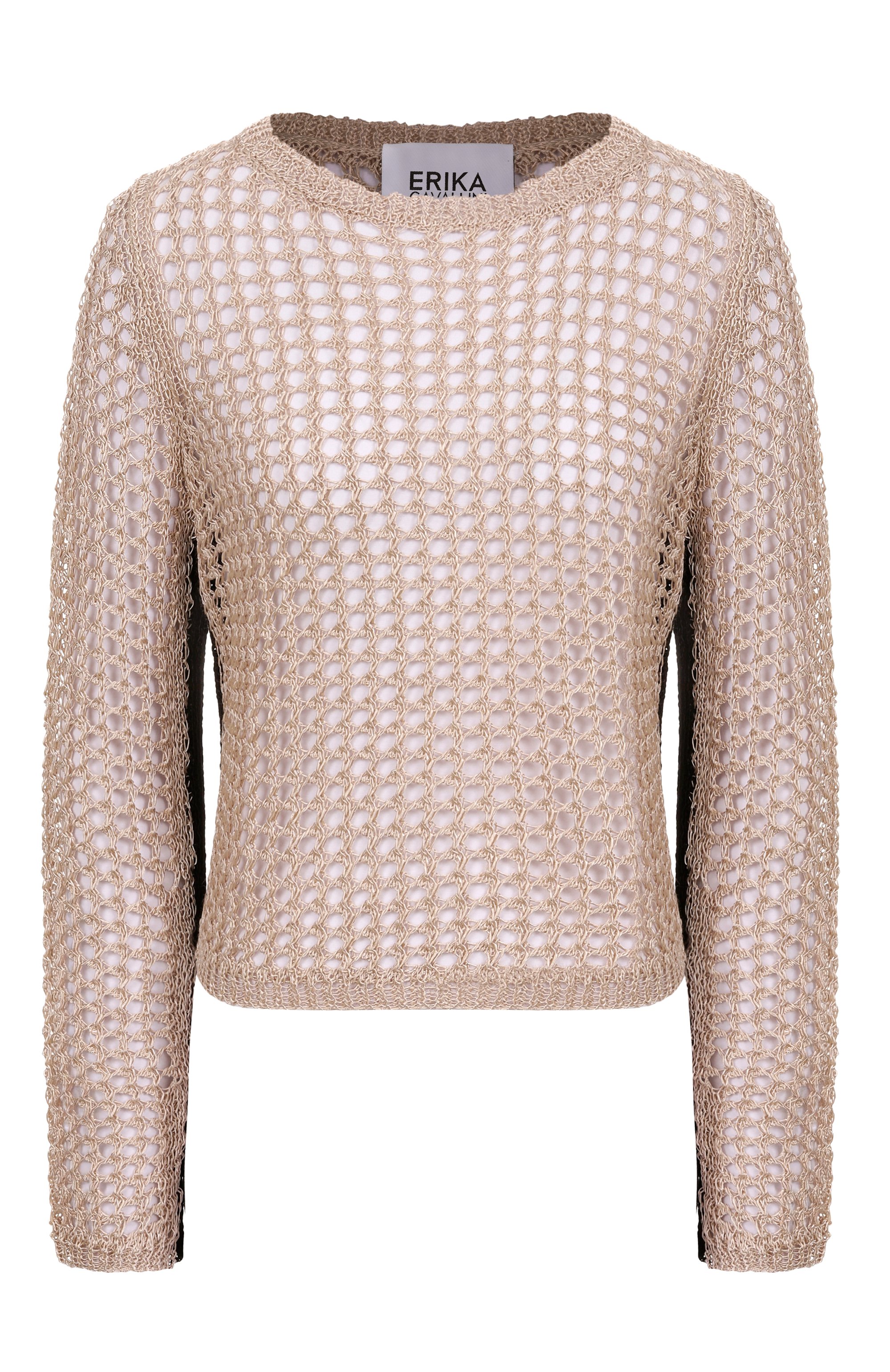 Свитер из вискозы ERIKA CAVALLINI бежевого цвета по цене 61550 руб., арт. P5SC02, фото 1 Свитер из вискозы ERIKA CAVALLINI, арт. P5SC02, фото 1
