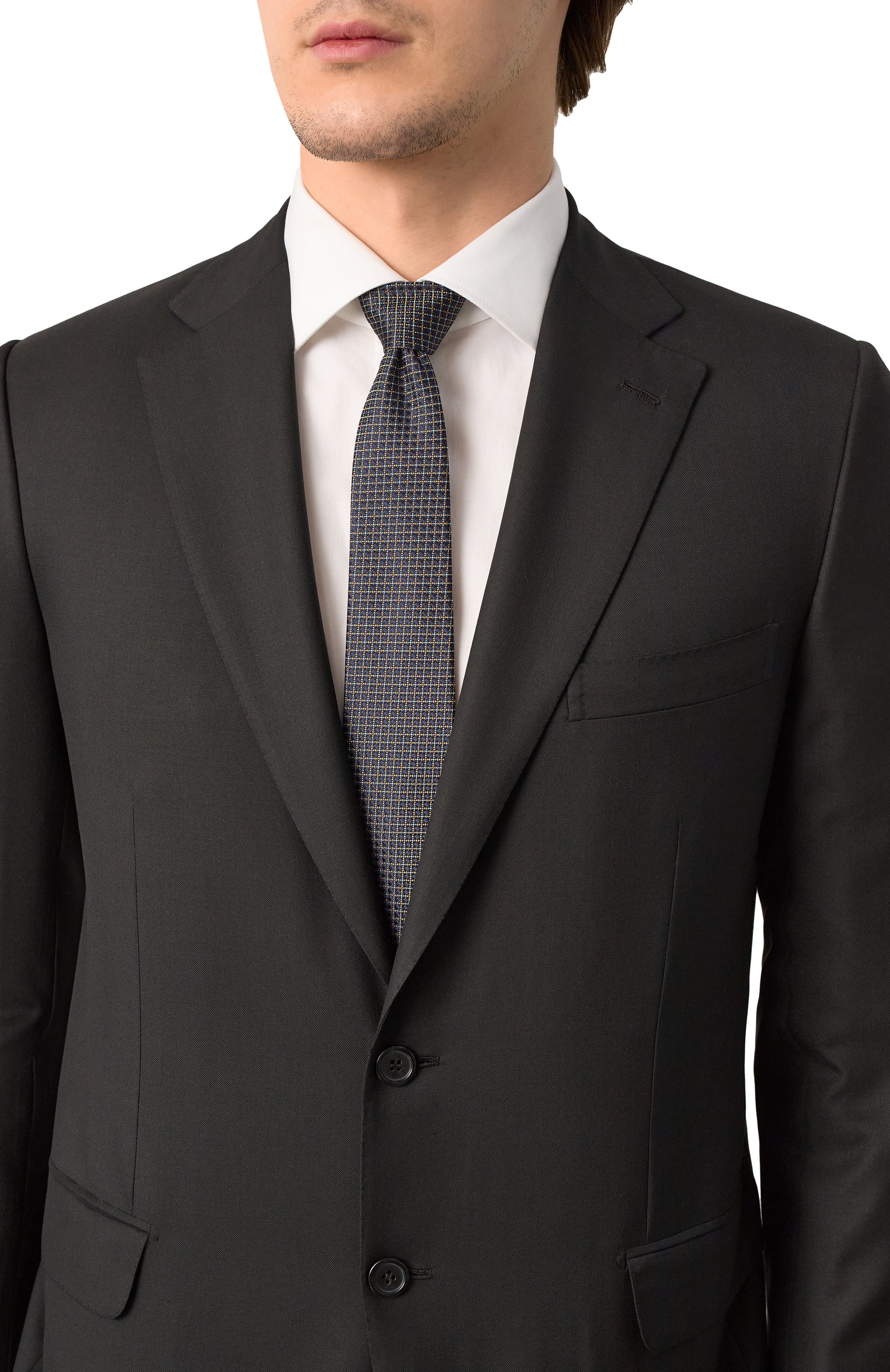 Шелковый галстук CANALI темно-синего цвета по цене 19950 руб., арт. 18/HJ04208, фото 2 Шелковый галстук CANALI, арт. 18/HJ04208, фото 2