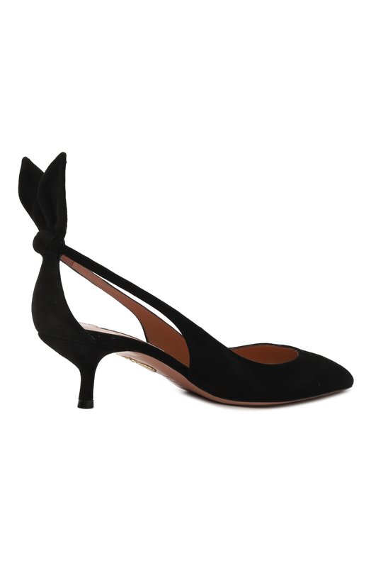 Замшевые туфли Bow Tie 50 Aquazzura DENMIDP2/SUE Чёрный  DENMIDP2/SUE Фото 5