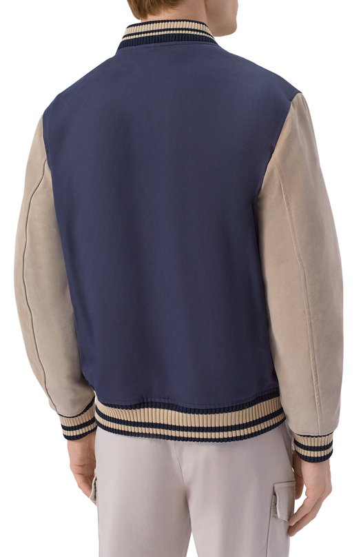 Хлопковый бомбер Kiton UGK151K0732H Синий  UGK151K0732H Фото 4