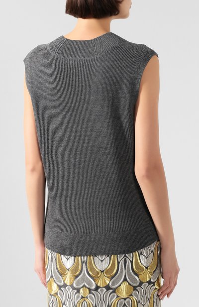 Шерстяной жилет DRIES VAN NOTEN темно-серого цвета по цене 34150 руб., арт. 192-11266-8702, фото 4 Шерстяной жилет DRIES VAN NOTEN, арт. 192-11266-8702, фото 4
