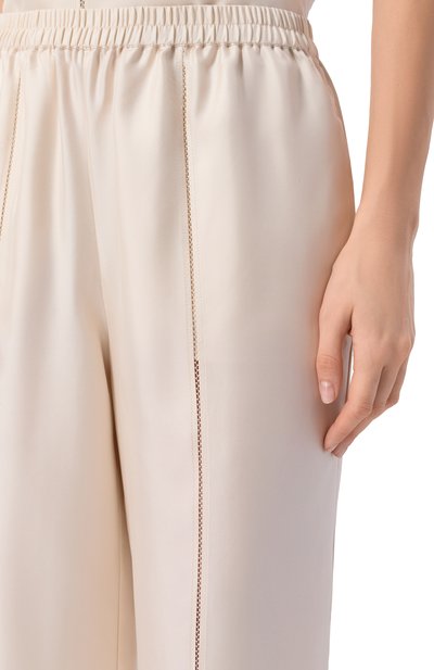 Шелковые брюки LOULOU DE SAISON кремового цвета по цене 51950 руб., арт. LARS, фото 5 Шелковые брюки LOULOU DE SAISON, арт. LARS, фото 5