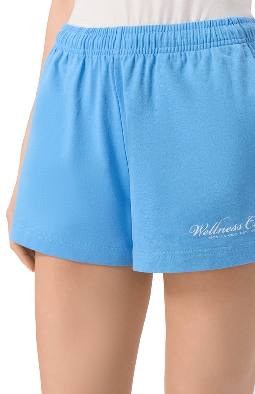 Хлопковые шорты Sporty and Rich SH037620081BL24 Голубой  SH037620081BL24 Фото 5