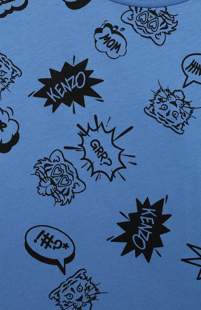 Хлопковая футболка KENZO синего цвета по цене 6995 руб., арт. K60353/3-5, фото 3 Хлопковая футболка KENZO, арт. K60353/3-5, фото 3