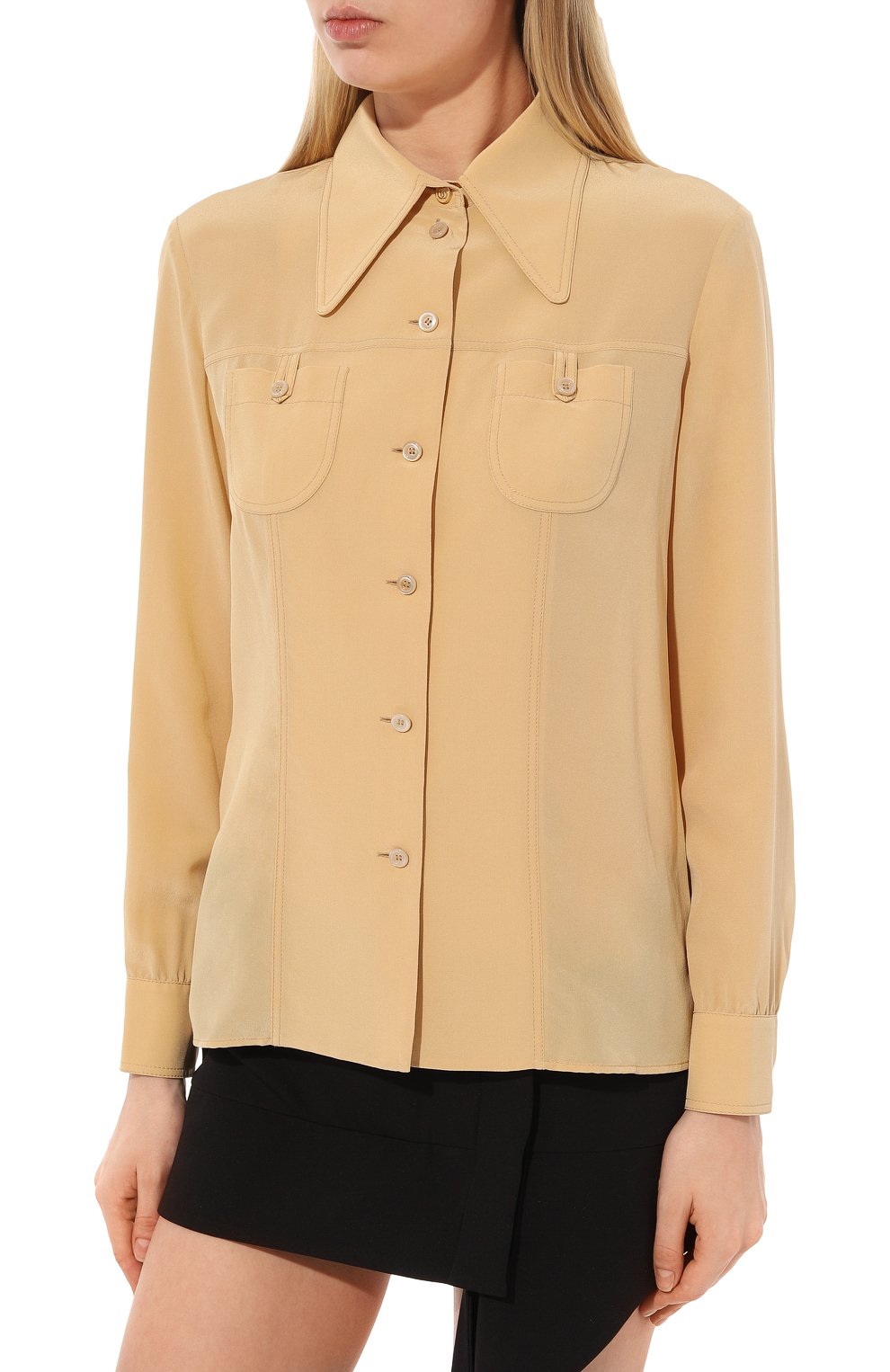 Шелковая рубашка GUCCI, арт. 654646 ZAAOG, фото 3