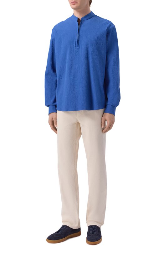 Хлопковая рубашка MVST M26.2PM.B020/F133 SEERSUCKER Синий  M26.2PM.B020/F133 SEERSUCKER Фото 2