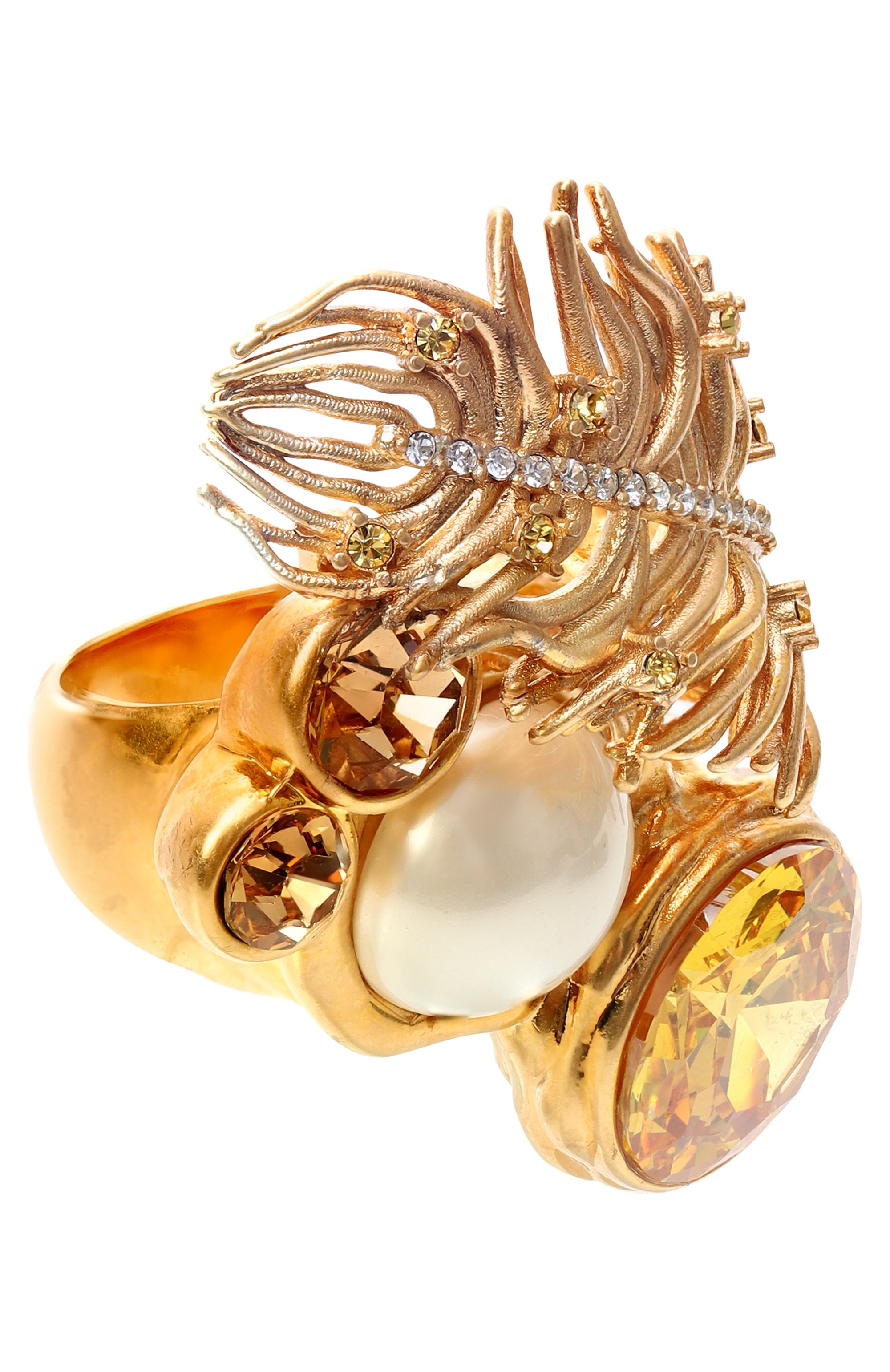 Кольцо MARNI золотого цвета по цене 55050 руб., арт. ANMV0132A0 P6525/G0LD, фото 1 Кольцо MARNI, арт. ANMV0132A0 P6525/G0LD, фото 1