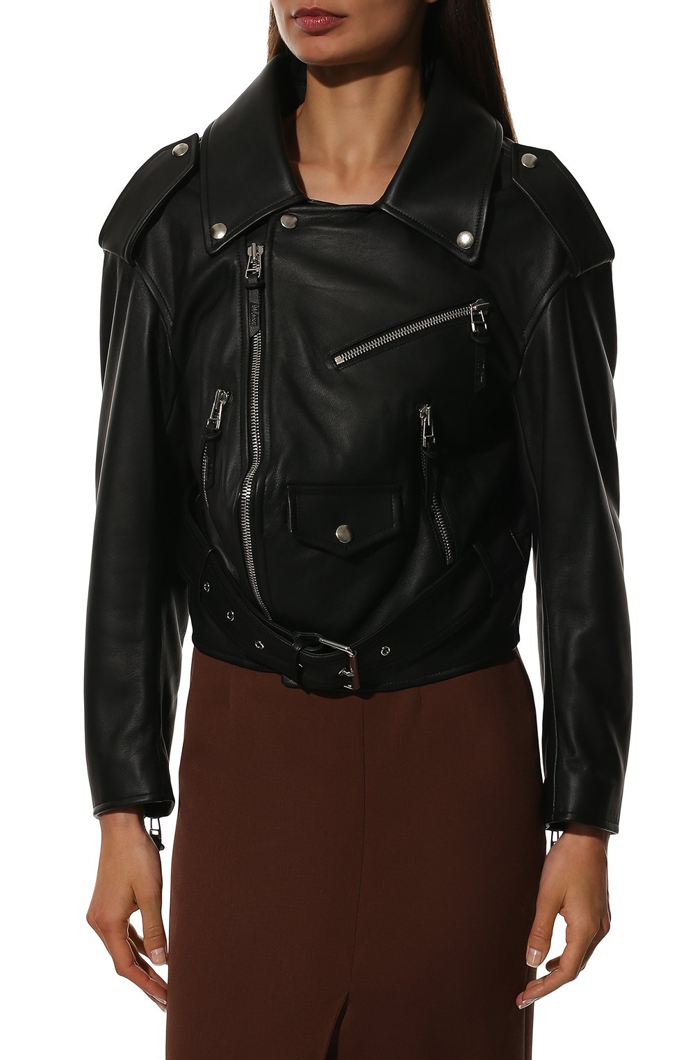 Кожаная куртка ALINE черного цвета по цене 115000 руб., арт. AL22FW030103, фото 3 Кожаная куртка ALINE, арт. AL22FW030103, фото 3