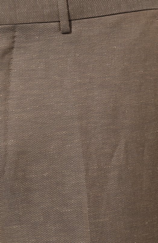 Брюки из шерсти и льна Zegna 718F00A7/75TB12 Коричневый  718F00A7/75TB12 Фото 5