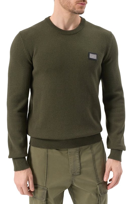 Джемпер из шерсти и кашемира Dolce & Gabbana GX039T/JFMHL Хаки  GX039T/JFMHL Фото 3