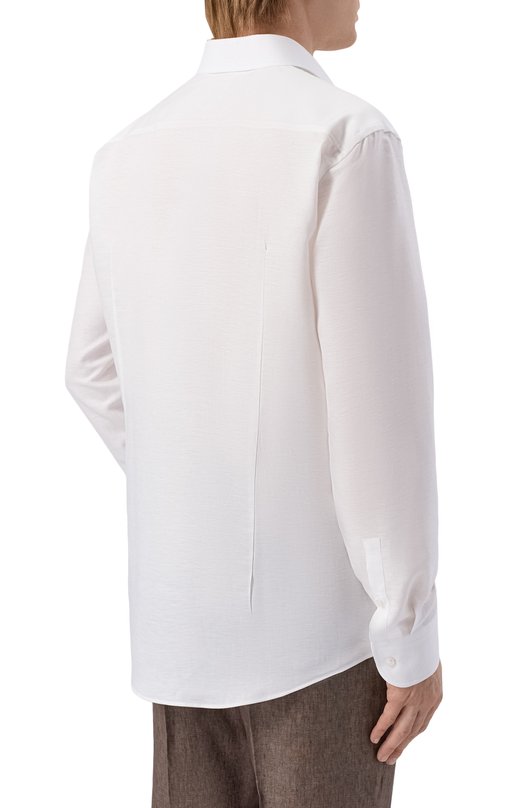 Сорочка изо льна и лиоцелла BOSS 50562110 Белый  50562110 Фото 4