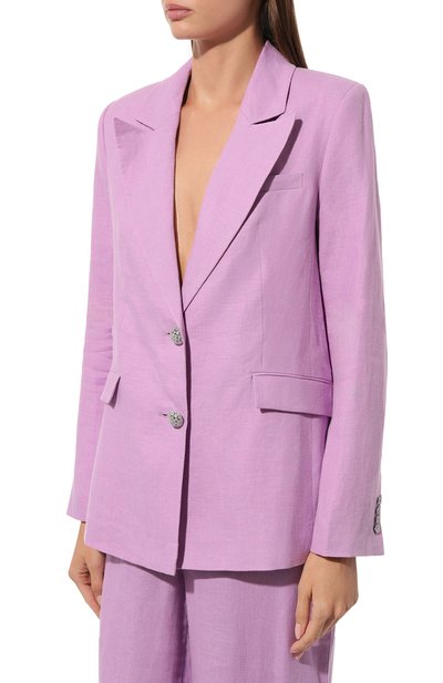 Льняной жакет ALINE фиолетового цвета по цене 28500 руб., арт. AL040701, фото 3 Льняной жакет ALINE, арт. AL040701, фото 3