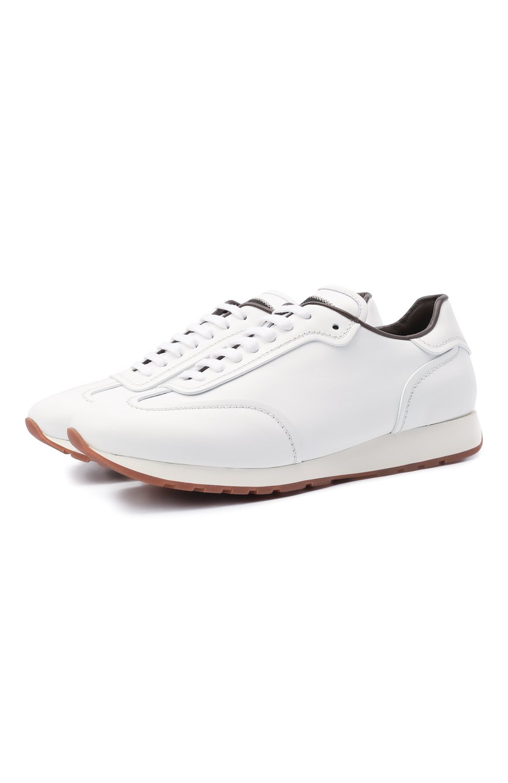 Кожаные кроссовки BRIONI белого цвета по цене 75600 руб., арт. QHI90L/P9726, фото 1 Кожаные кроссовки BRIONI, арт. QHI90L/P9726, фото 1