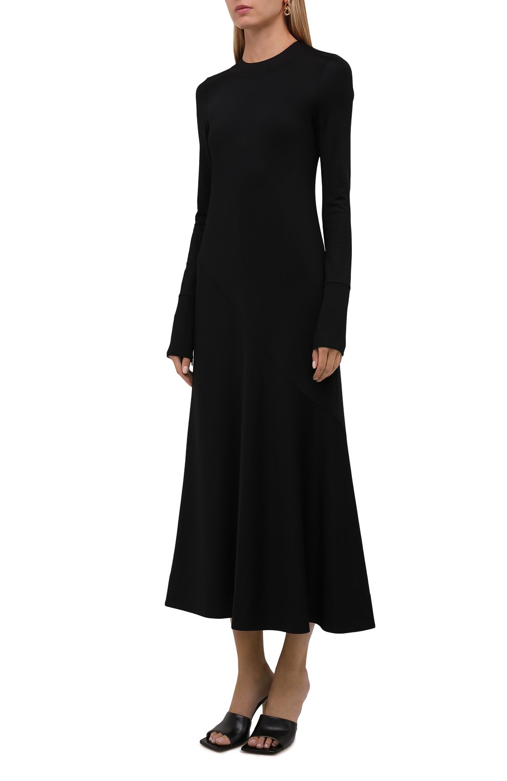 Платье из вискозы JIL SANDER черного цвета по цене 103500 руб., арт. JSCT715012-WT397908, фото 3 Платье из вискозы JIL SANDER, арт. JSCT715012-WT397908, фото 3