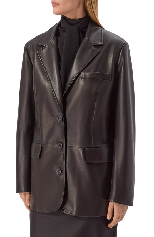 Кожаный жакет MVST M25.1PW.L009/NAPPA CREAM Чёрный  M25.1PW.L009/NAPPA CREAM Фото 3