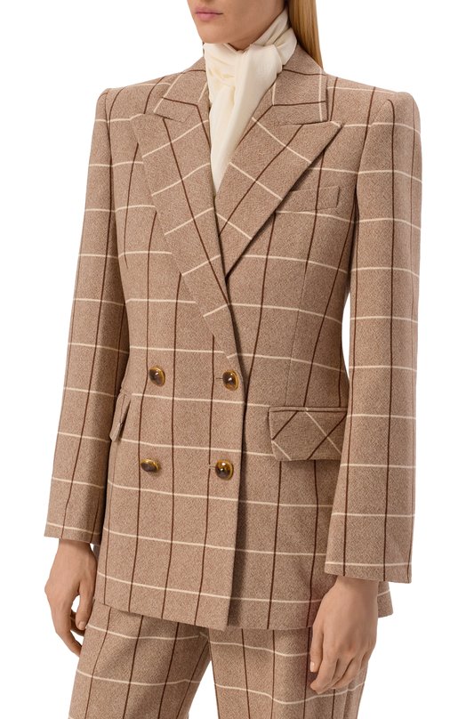 Шерстяной жакет Valentino 7B0CE4V2/9R3 Бежевый  7B0CE4V2/9R3 Фото 3