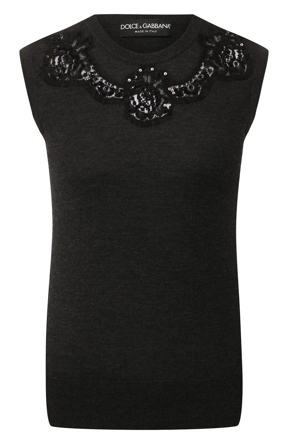 Топ DOLCE & GABBANA темно-серого цвета по цене 116000 руб., арт. FX139Z/JAMZT, фото 1 Топ DOLCE & GABBANA, арт. FX139Z/JAMZT, фото 1