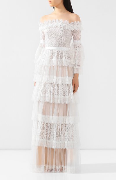 Платье-макси ZUHAIR MURAD белого цвета по цене 420000 руб., арт. DRS20027/LMIX006, фото 3 Платье-макси ZUHAIR MURAD, арт. DRS20027/LMIX006, фото 3