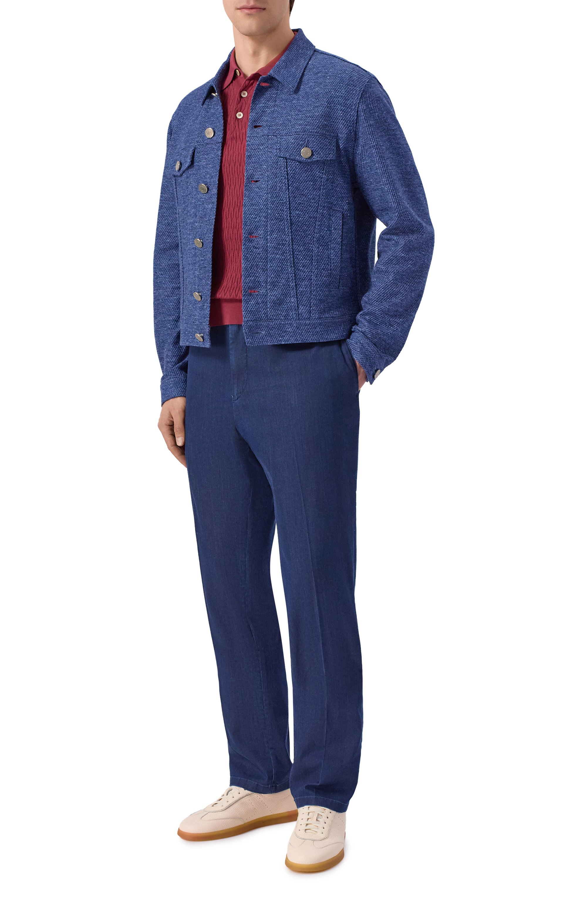 Хлопковое поло FEDELI, арт. MU0D5851/GIZA LIGHT DUSTY, фото 2