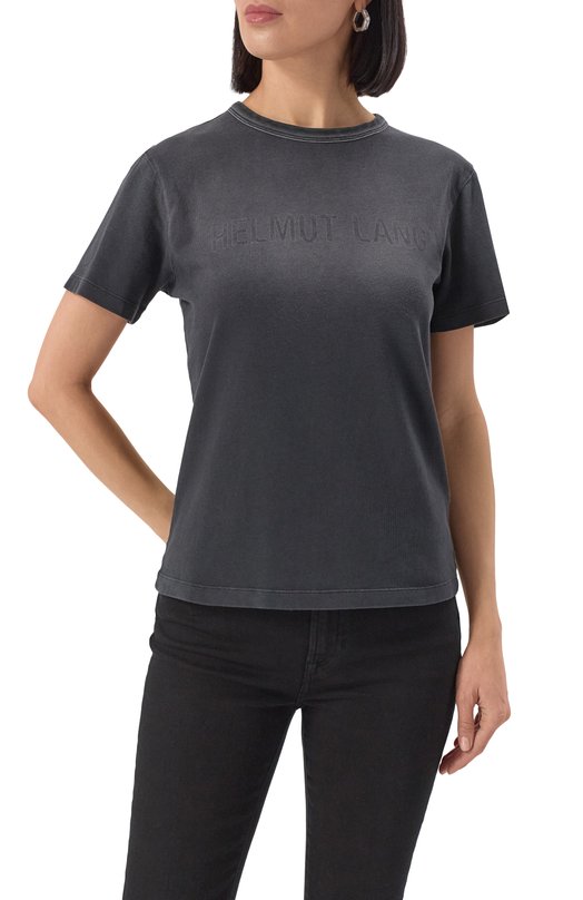 Хлопковая футболка Helmut Lang P05HW508 Серый  P05HW508 Фото 3