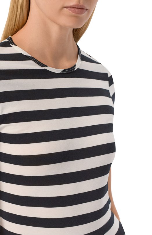 Хлопковая футболка MSGM 4042MDM82 267301/267301 Чёрно-белый  4042MDM82 267301/267301 Фото 5