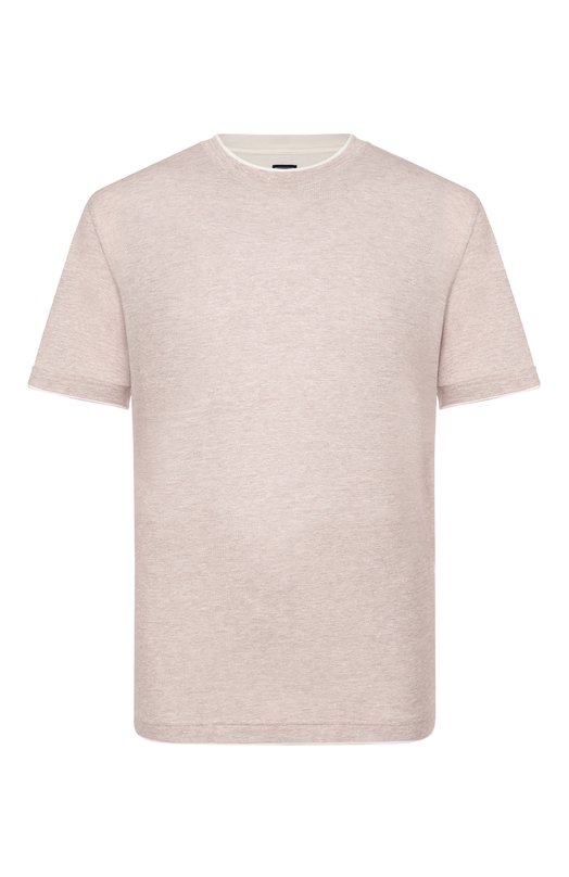 Футболка изо льна и хлопка Fedeli TU000220/LIN0 C0TT0NE Бежевый TU000220/LIN0 C0TT0NE