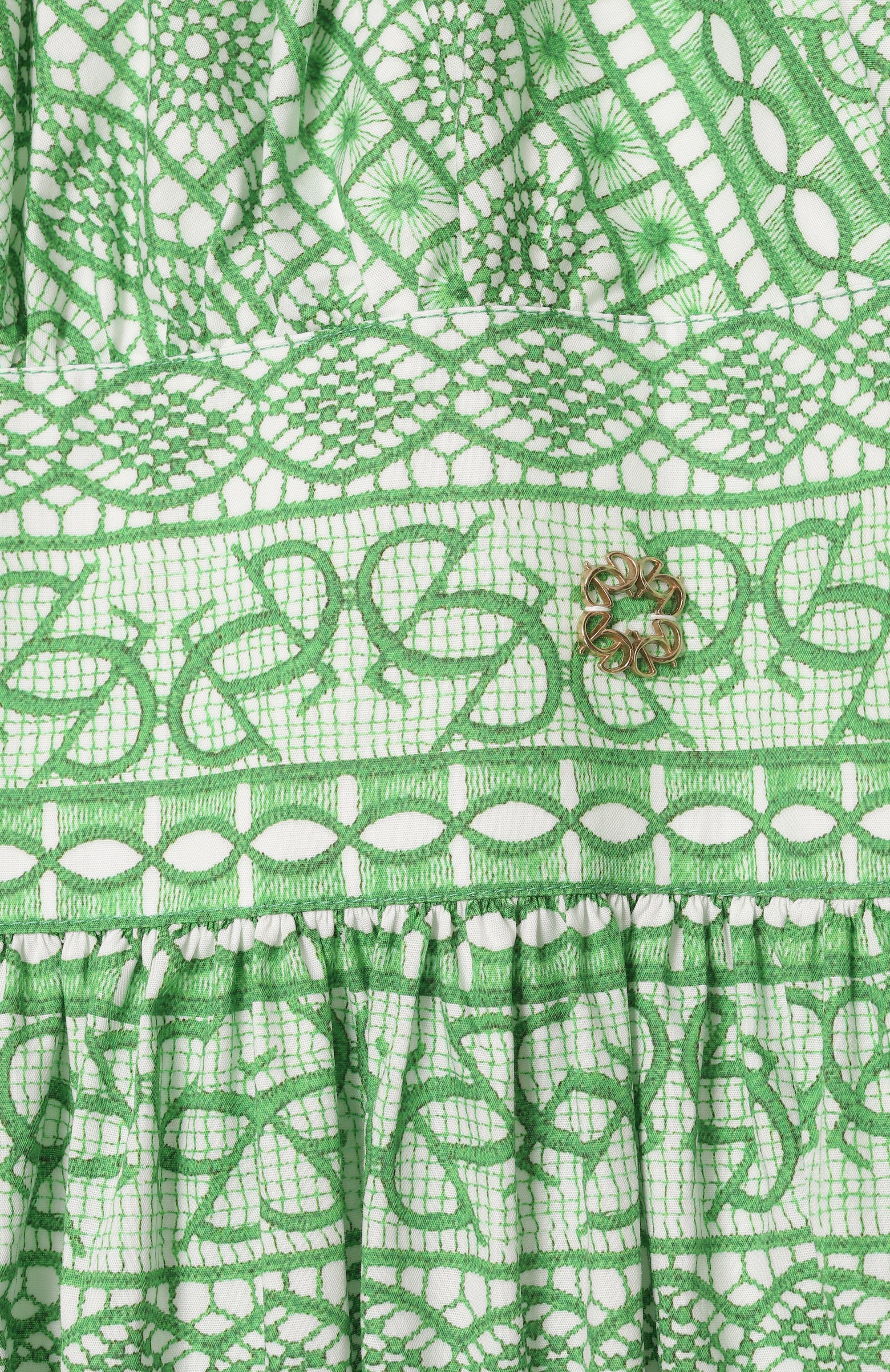 Хлопковое платье ELIE SAAB JUNIOR зеленого цвета по цене 89950 руб., арт. EFAB115 MX/TS1103, фото 3 Хлопковое платье ELIE SAAB JUNIOR, арт. EFAB115 MX/TS1103, фото 3