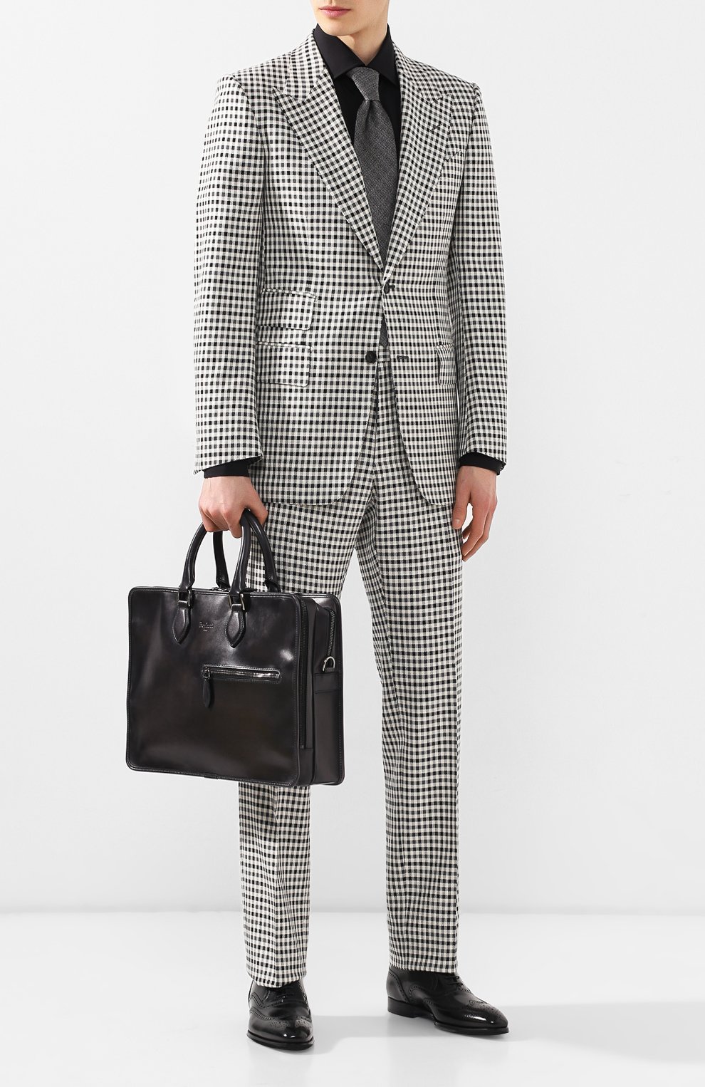 Кожаная сумка для ноутбука BERLUTI черного цвета по цене 384500 руб., арт. M149263, фото 2 Кожаная сумка для ноутбука BERLUTI, арт. M149263, фото 2