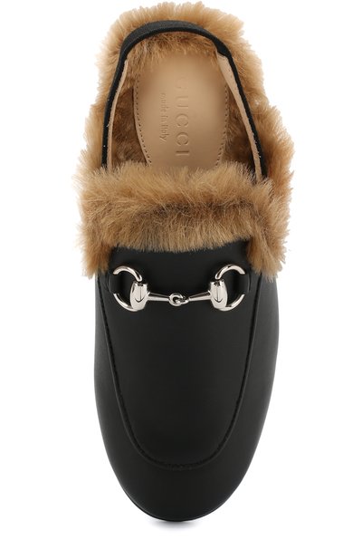 Кожаные сабо с отделкой из овчины GUCCI, арт. 526192/0IIK0, фото 4