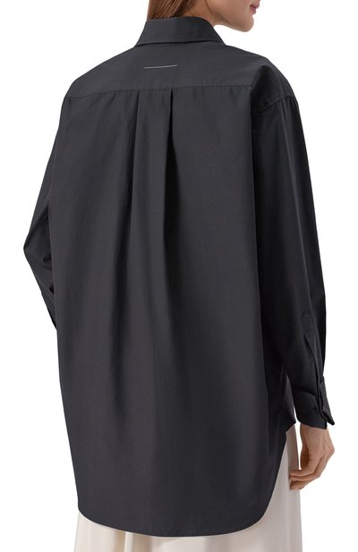Хлопковая рубашка MM6 черного цвета по цене 99050 руб., арт. S52DL0237/M35480, фото 4 Хлопковая рубашка MM6, арт. S52DL0237/M35480, фото 4