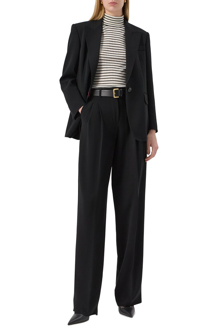 Женская водолазка из шерсти и шелка MAX MARA STUDIO молочного цвета, арт. FIEMME | Фото 2 (Длина (для топов): Стандартные; Материал внешний: Шерсть, Шелк; Рукава: Короткие; Женское Кросс-КТ: Водолазка-одежда; Стили: Кэжуэл; Кросс-КТ: Трикотаж; Автоматизация ТО: Проставлено; Автоматизация состава: Проставлено)