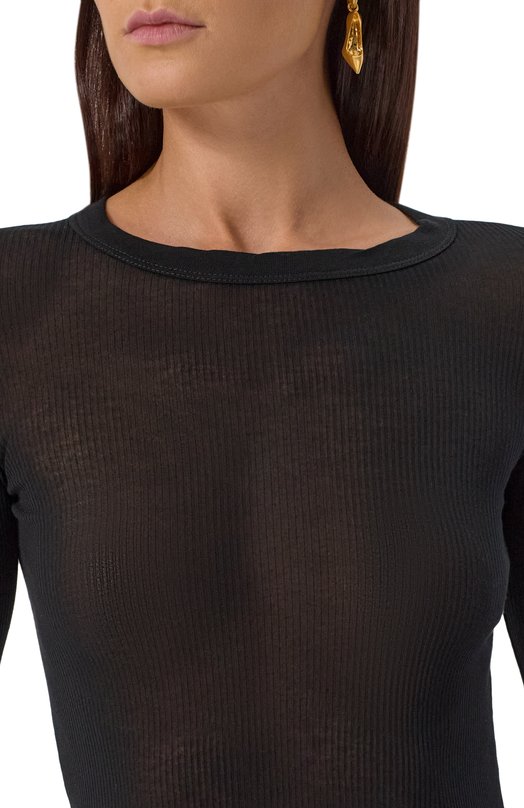 Лонгслив из вискозы и шелка Rick Owens RP02E4209/RC Чёрный  RP02E4209/RC Фото 5