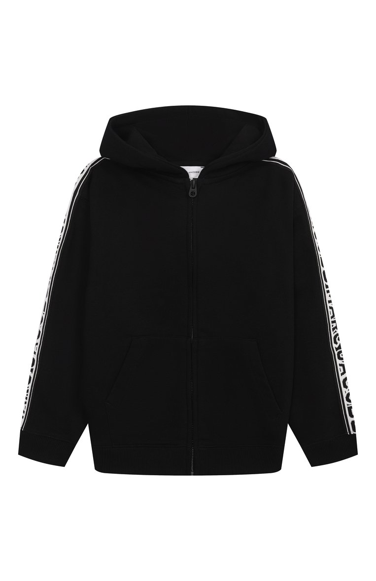 Детский хлопковая толстовка MARC JACOBS (THE) черного цвета, арт. W60438 | Фото 1 (Рукава: Длинные; Материал внешний: Хлопок; Девочки Кросс-КТ: Толстовка-одежда, Толстовка-спорт; Автоматизация ТО: Проставлено; Автоматизация состава: Проставлено; Ростовка одежда: 9 лет | 134 см, 5 лет | 110 см, 7 лет | 122 см, 2 года | 92 см, 3 года | 98 см, 4 года | 104 см, 12 лет | 152 см)