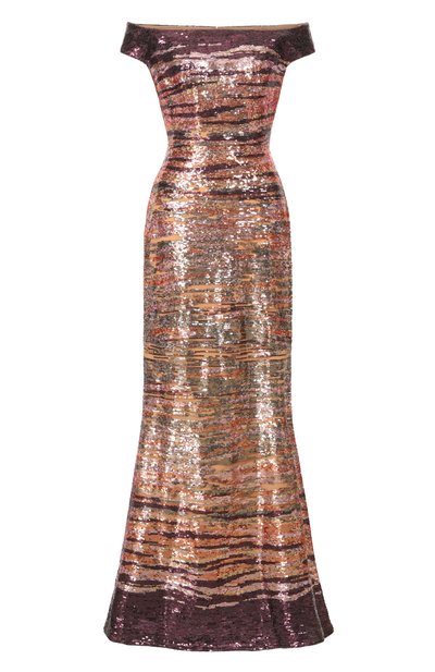 Женское платье с отделкой пайетками ELIE SAAB, арт. D1014NR26/YA053