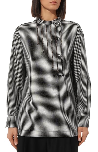 Рубашка ALEXANDRA GEORGIEVA BY KRESTETSKAYA STROCHKA синего цвета по цене 45000 руб., арт. Pv258gkl22, фото 3 Рубашка ALEXANDRA GEORGIEVA BY KRESTETSKAYA STROCHKA, арт. Pv258gkl22, фото 3