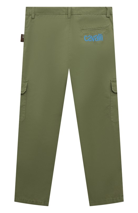 Хлопковые брюки Roberto Cavalli Хаки, фото 2