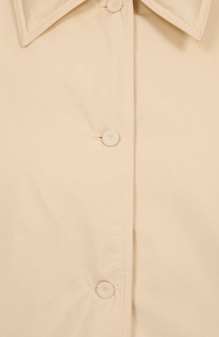 Женская пуховая куртка JIL SANDER кремового цвета, арт. J01AF0107-J70192 | Фото 6 (Материал утеплителя: Пух и перо; Длина (верхняя одежда): Короткие; Рукава: Длинные; Материал внешний: Синтетический материал; Материал подклада: Синтетический материал; Кросс-КТ: Куртка, Утепленные; Стили: Минимализм)