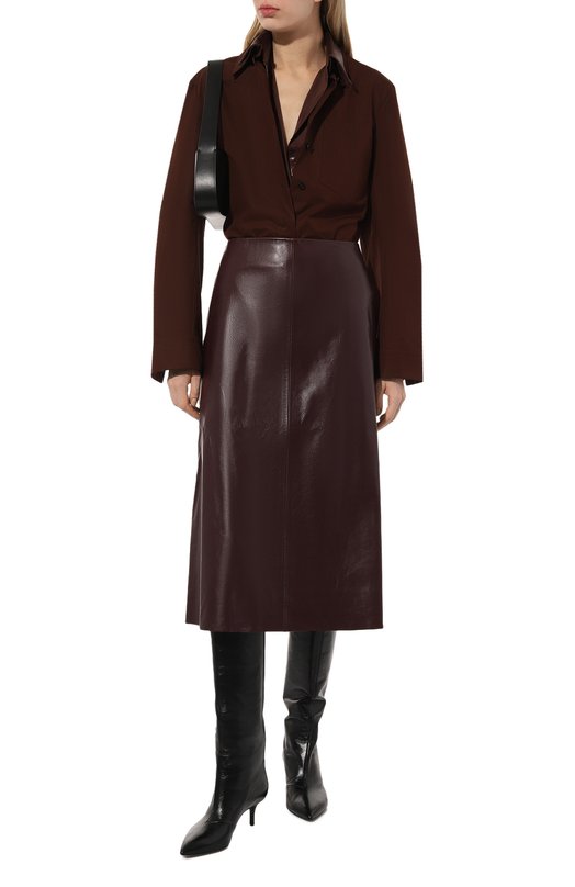 Кожаная юбка Noble&Brulee NB74/040423/4 Бордовый  NB74/040423/4 Фото 2