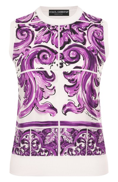 Женский шелковый топ DOLCE & GABBANA, арт. FXT06T/JBSJF