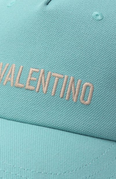 Хлопковая бейсболка VALENTINO бирюзового цвета по цене 45300 руб., арт. 6W2HDA41/FVH, фото 3 Хлопковая бейсболка VALENTINO, арт. 6W2HDA41/FVH, фото 3