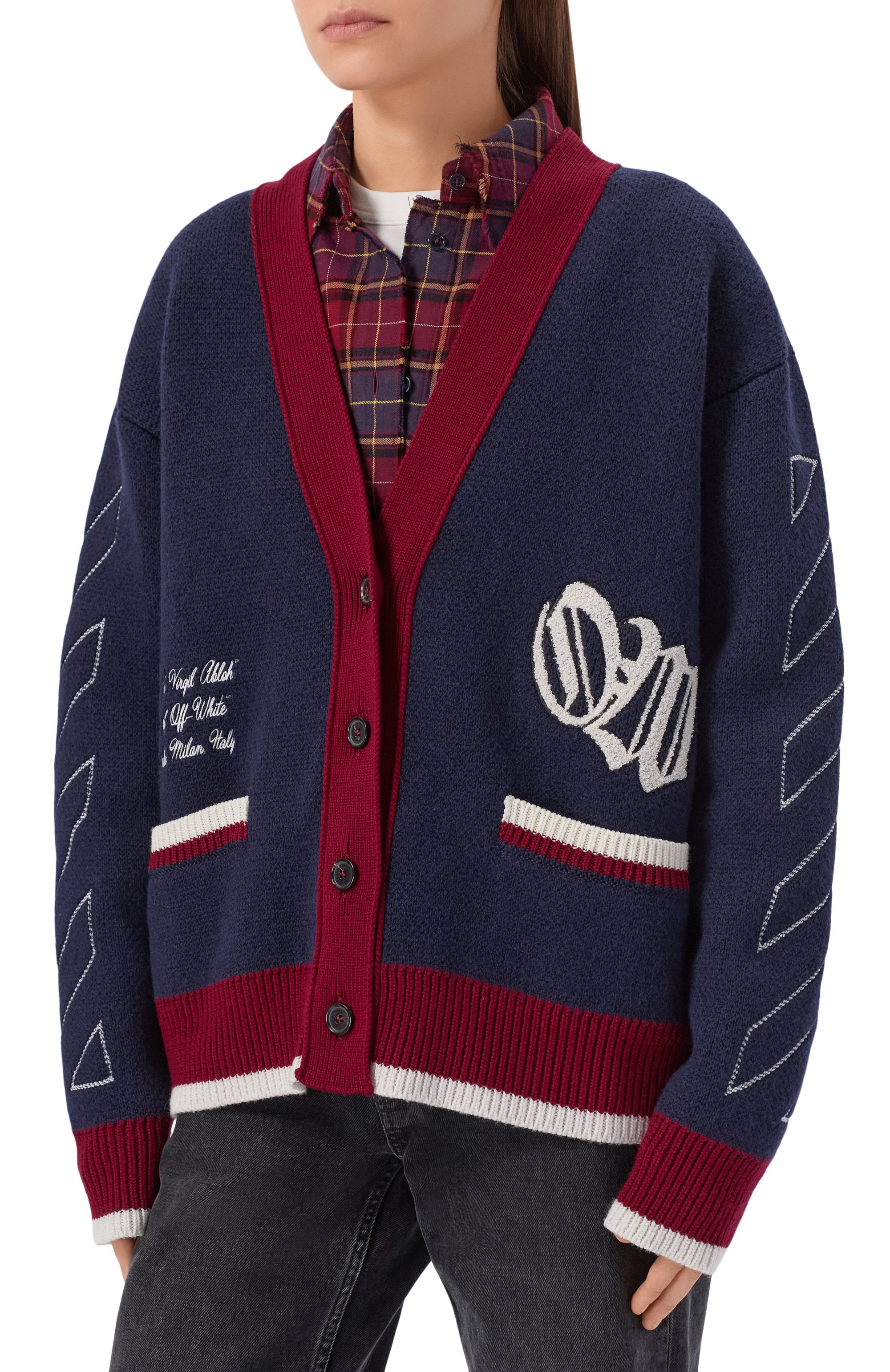 Шерстяной кардиган OFF-WHITE, арт. 0WHB04GF25KNI001, фото 3