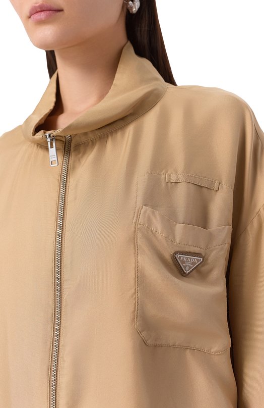 Шелковая куртка Prada P5380Q/14PE Бежевый  P5380Q/14PE Фото 5