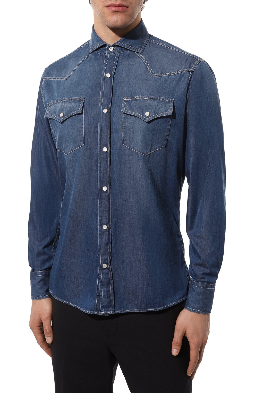 Джинсовая рубашка BRUNELLO CUCINELLI, арт. MR683B2036, фото 3
