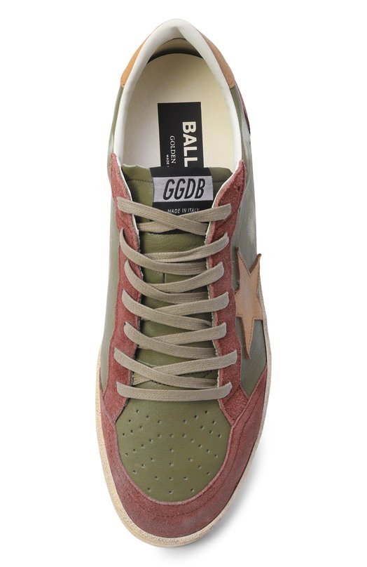 Кожаные кеды Ball Star Golden Goose Deluxe Brand GMF00117.F008160 Хаки  GMF00117.F008160 Фото 5