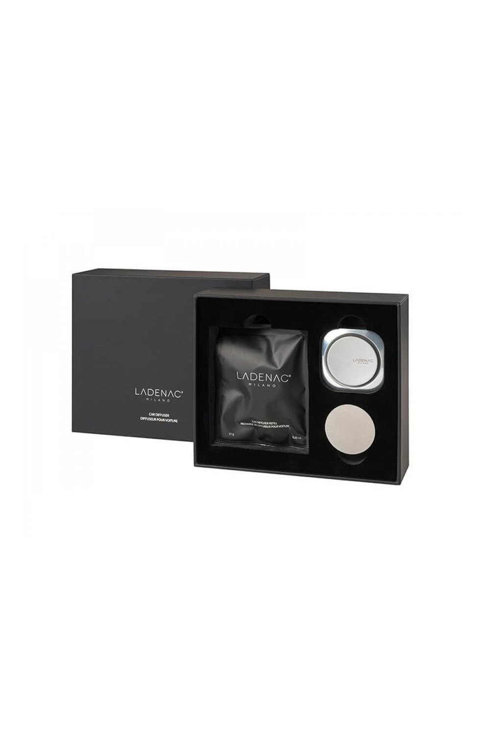 Диффузор для авто и 4 сменных блока LADENAC MILANO бесцветного цвета по цене 8930 руб., арт. 8411299006390, фото 1 Диффузор для авто и 4 сменных блока LADENAC MILANO, арт. 8411299006390, фото 1
